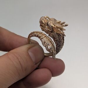 Effy 14k Gold and Diamond Dragon Ring
